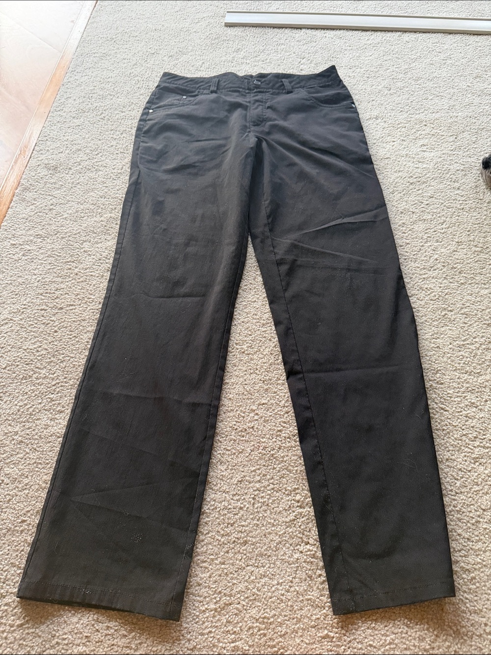 Puma Black Straight-Leg Men's Pants pinstripe
